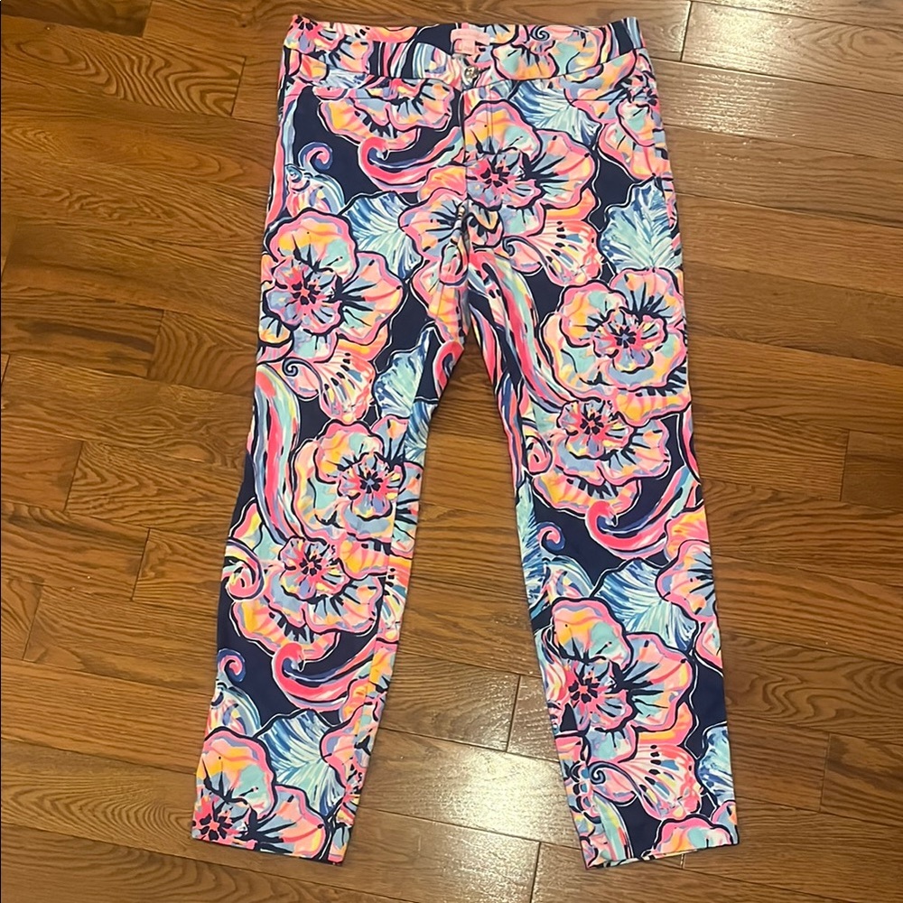 Lilly Pulitzer Pink and Blue Skinny Pants
